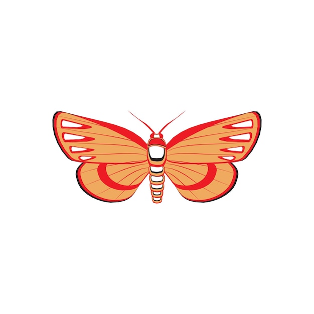 Cute yellow and pink butterfly logo design on white background