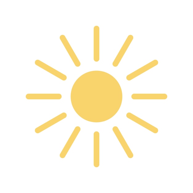 Cute yellow sun Vector summer clipart