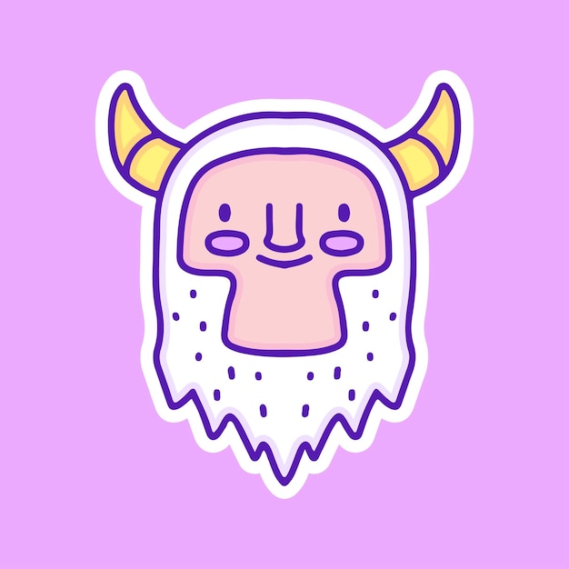Cute yeti character illustration, with soft pop style and old style 90s cartoon drawings