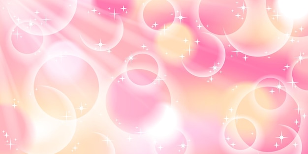 Cute yk pink yellow anime background with bubbles