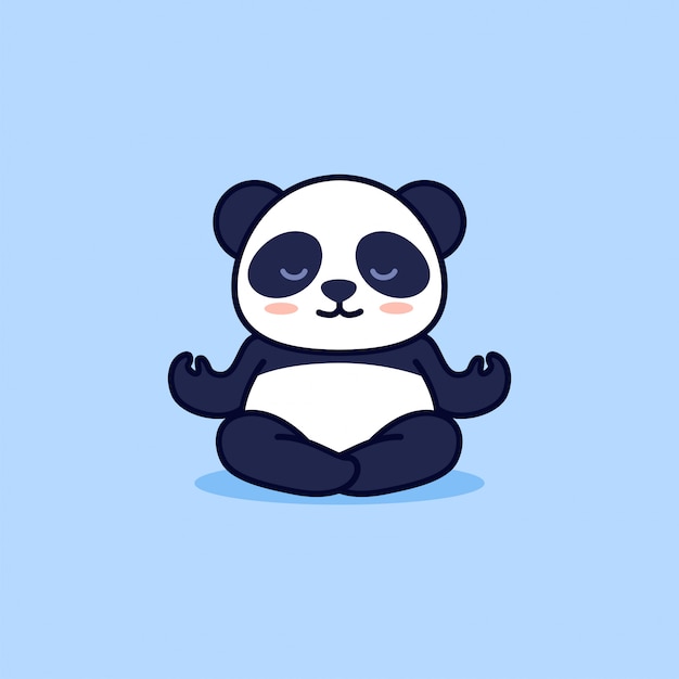 Cute yoga panda