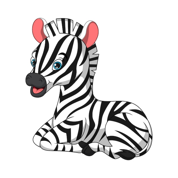 Cute zebra cartoon isolated on white