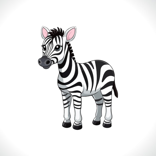 Cute Zebra Cartoon Vector Illustration