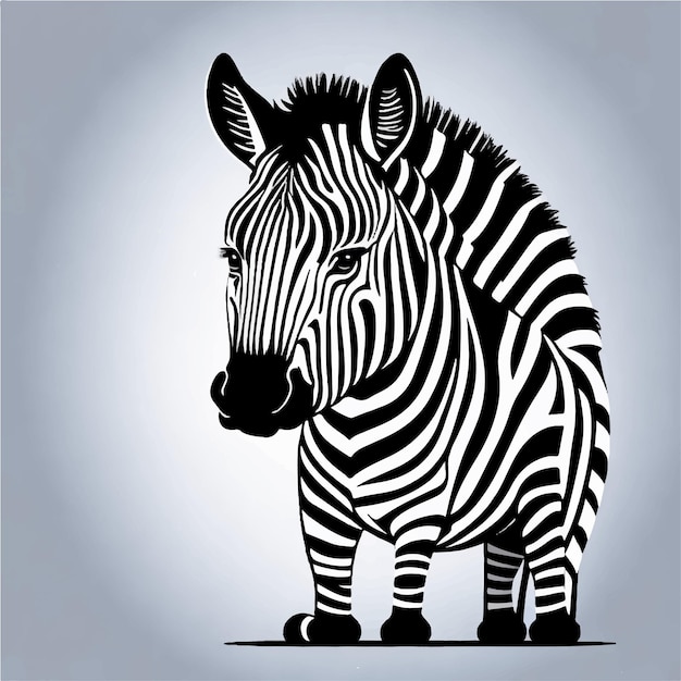 Cute zebra cartoon vector white background