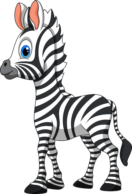 Vettore simpatico cartone animato zebra