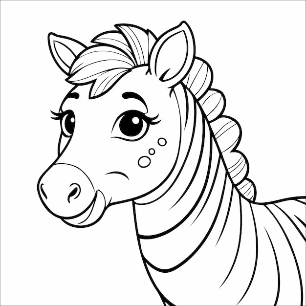 Vector cute zebra coloring book for kids