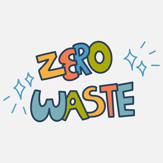 Cute Zero Waste Calligraphy Illustration