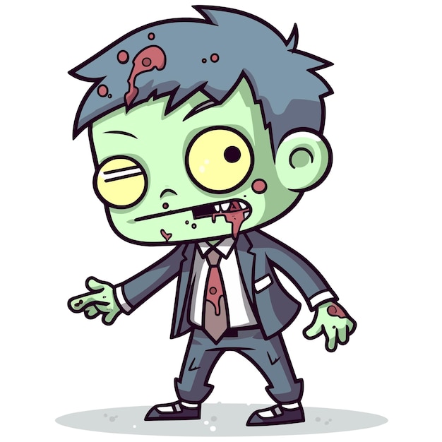 A cute zombie businessman