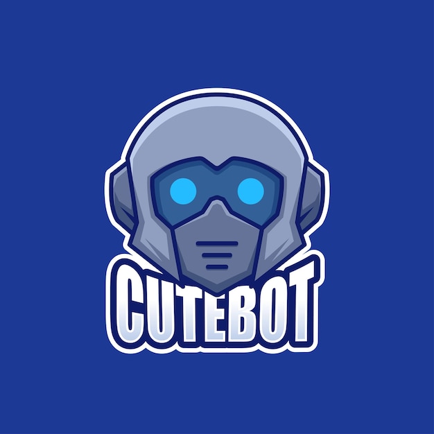 Cutebot Cartoon mascotte logo ontwerp