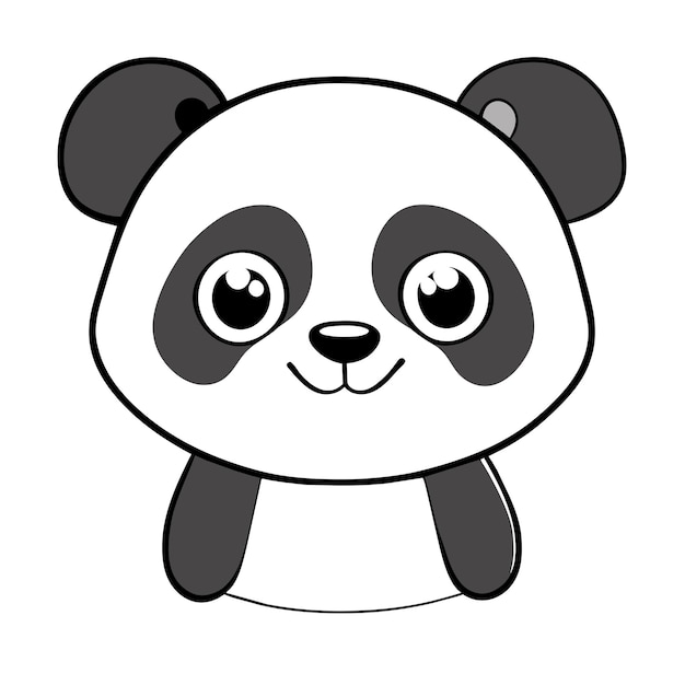 Vector cutepandapixarstylesimpleoutlineandshapes