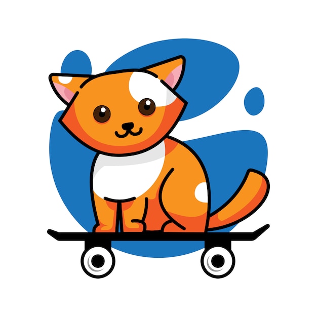 Cutest cat on the skateboard