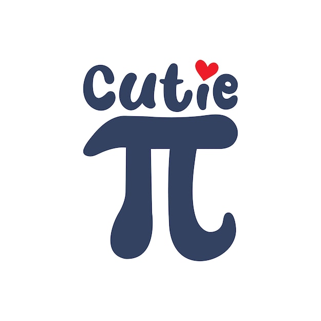 Cutie pi logo with a red heart on the front.