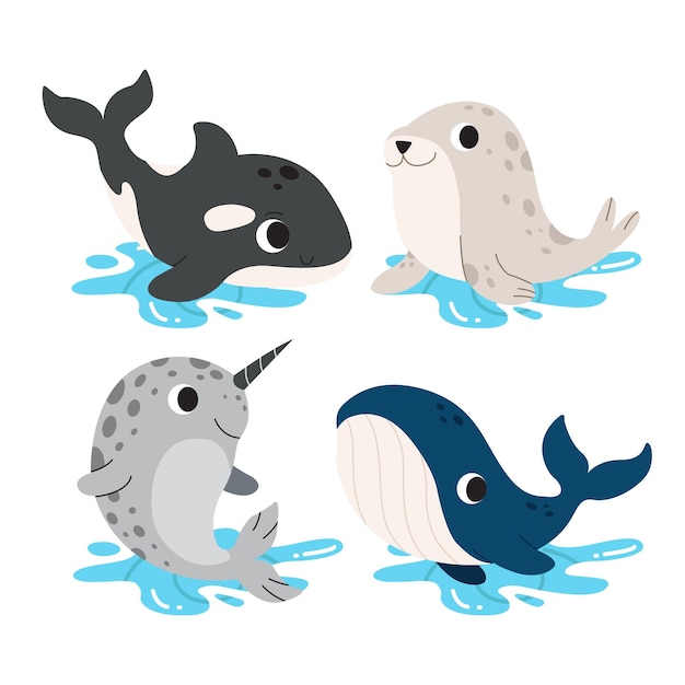 Cutie Sea Animal Vector Illustration