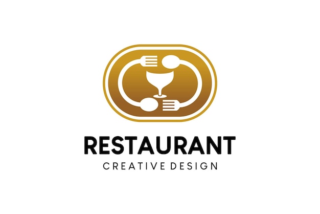 Cutlery and glass logo design for food and beverage logos restaurant logos