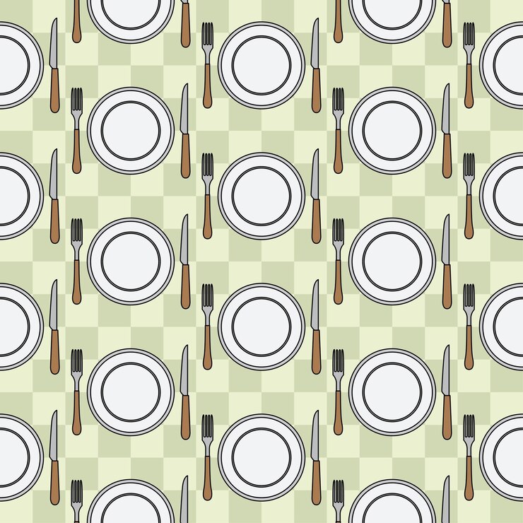 Vector cutlery pattern wallpaper illustration backgrounds