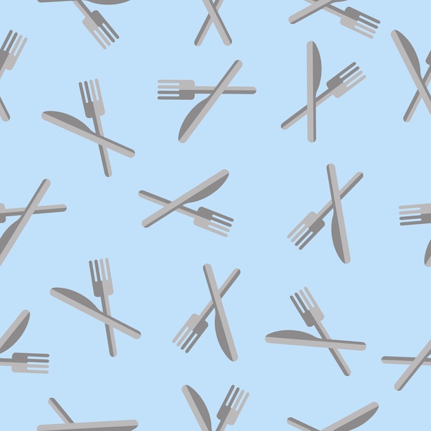 Cutlery vector knives and forks seamless pattern