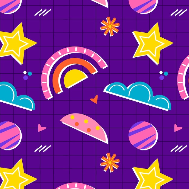 Vector cutout collage pattern illustration