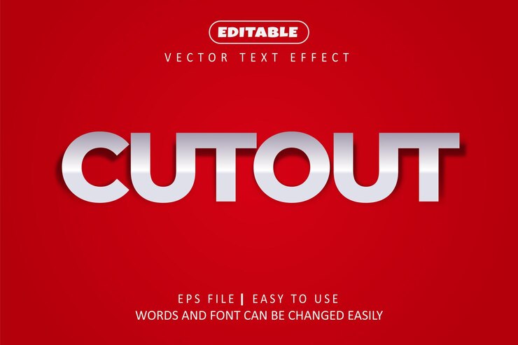 Vector cutout editable text