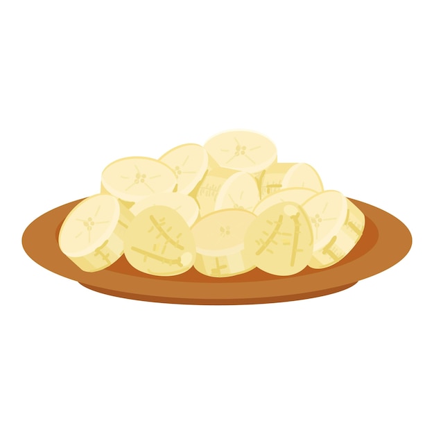 Vector cutted banana icon cartoon vector fruit food nature snack