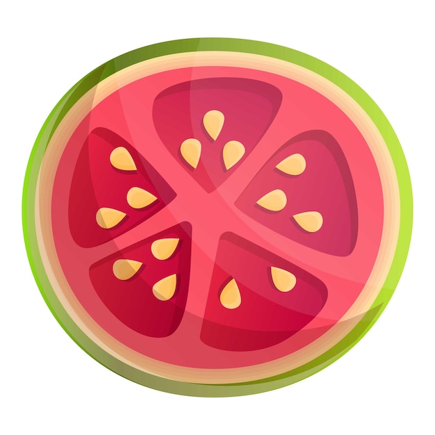 Vector cutted guava icon cartoon of cutted guava vector icon for web design isolated on white background