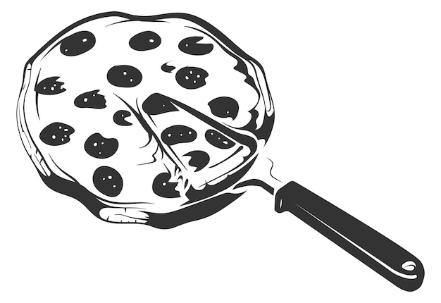 Cutted pizza icon italian pizzeria black logo