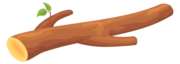 Cutted tree branch timber wood cartoon icon