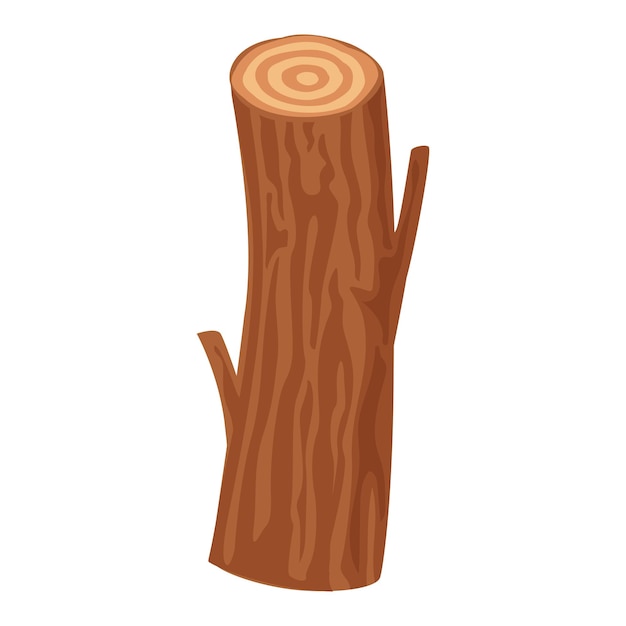 Vector cutted tree trunk wood