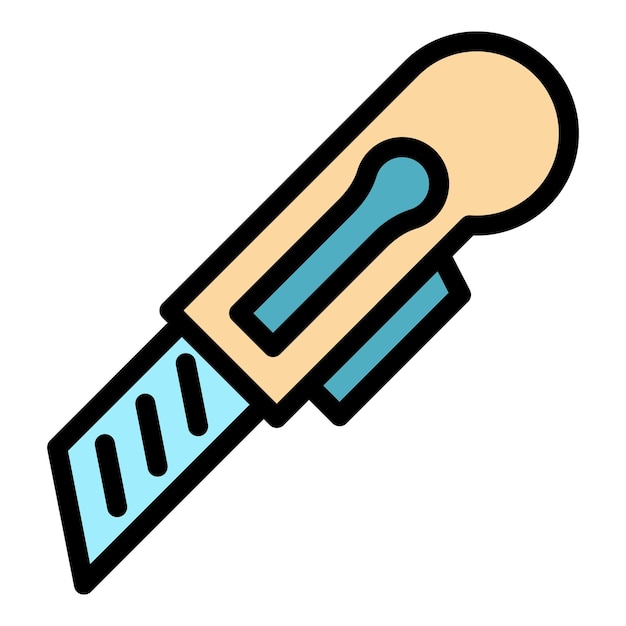 cutter instrument icon outline cutter instrument vector icon color flat isolated