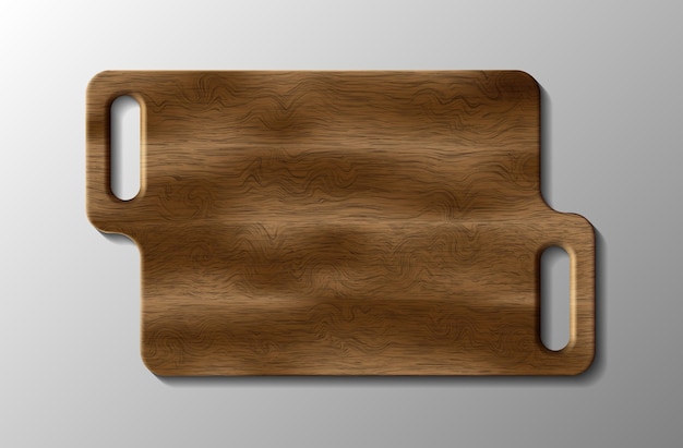 Vector cutting board with wood texture on a gray background abstract vector illustration