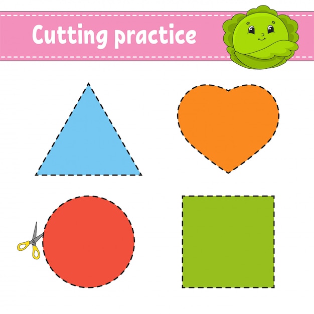 Cutting practice for kids. 