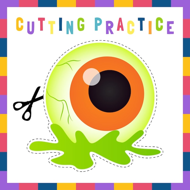 Cutting practice theme halloween for kids