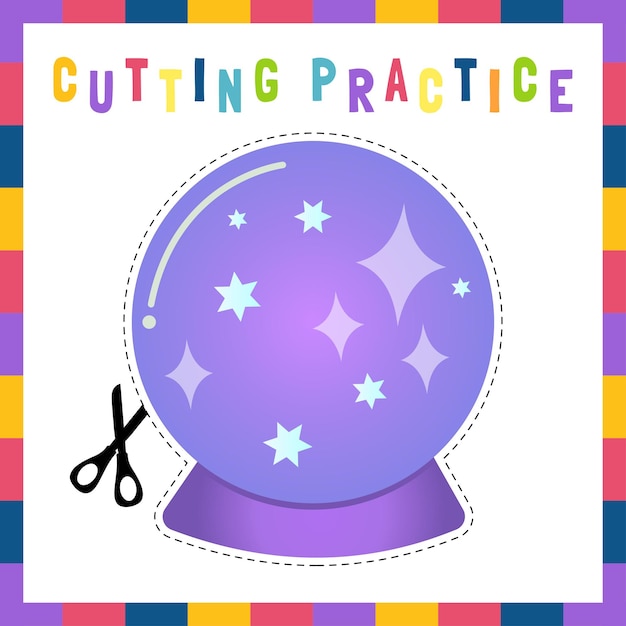 Cutting practice theme halloween for kids