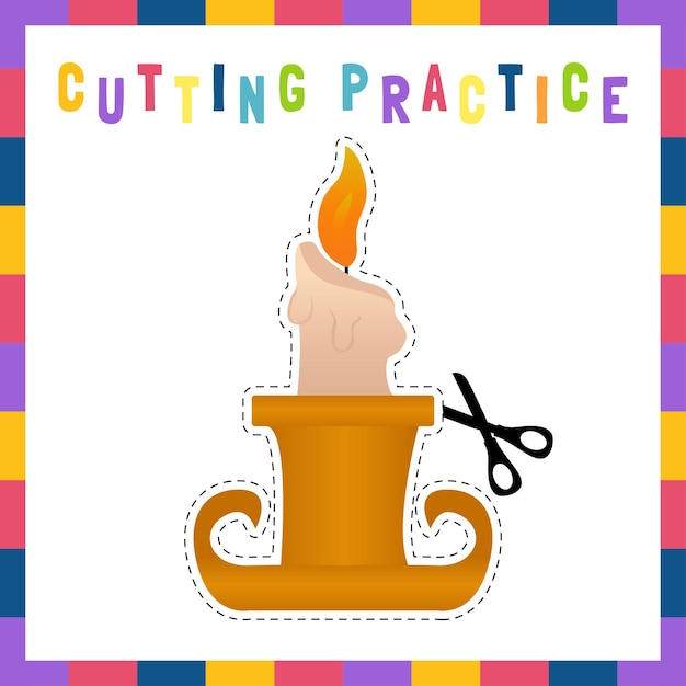 Cutting practice theme halloween for kids