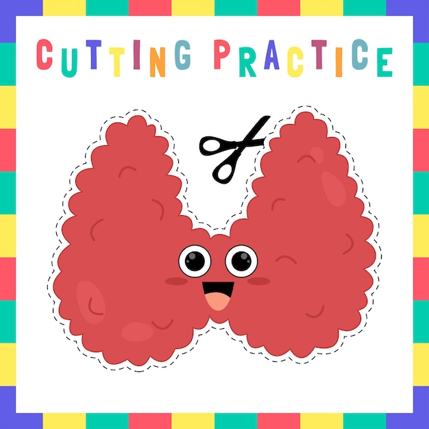 Cutting practice worksheet for kids