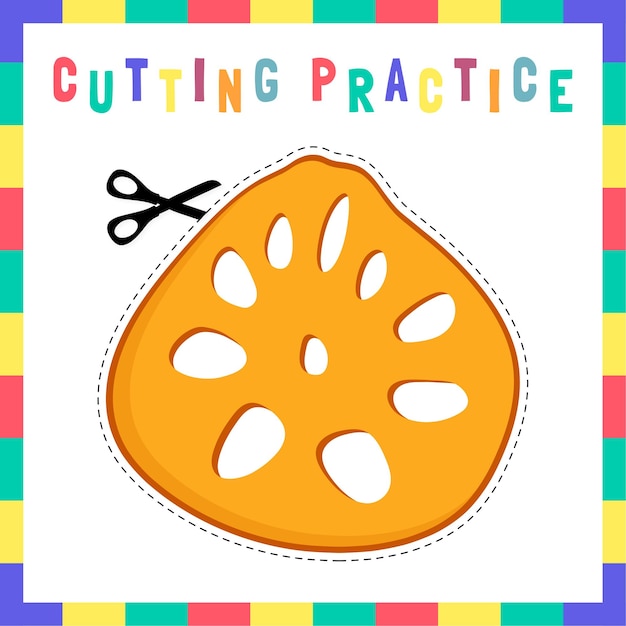 Cutting Practice Worksheet for Kids