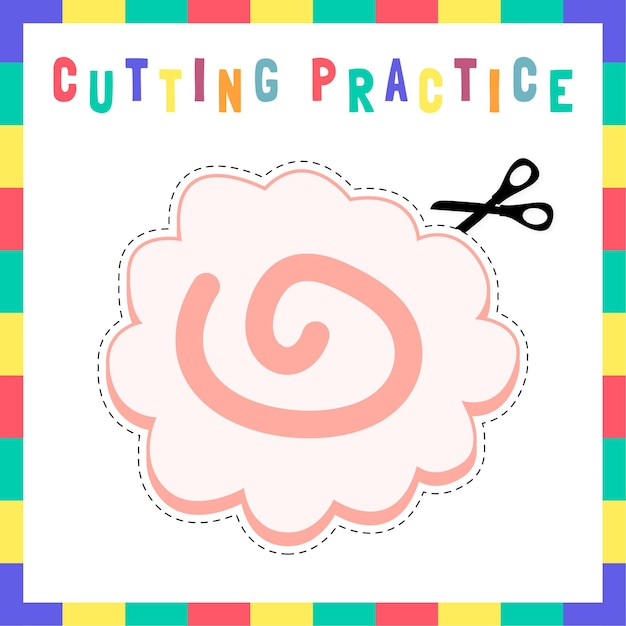 Cutting Practice Worksheet for Kids