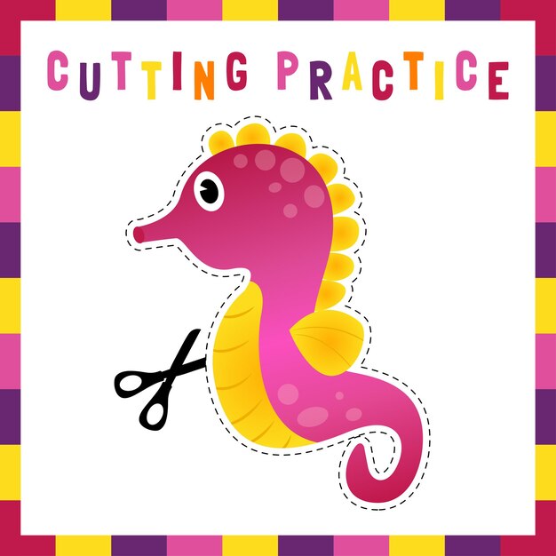 Cutting Practice Worksheet for Kids