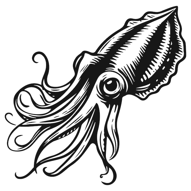 Vector cuttlefish outline