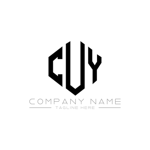 CUY letter logo design with polygon shape CUY polygon and cube shape logo design CUY hexagon vector logo template white and black colors CUY monogram business and real estate logo