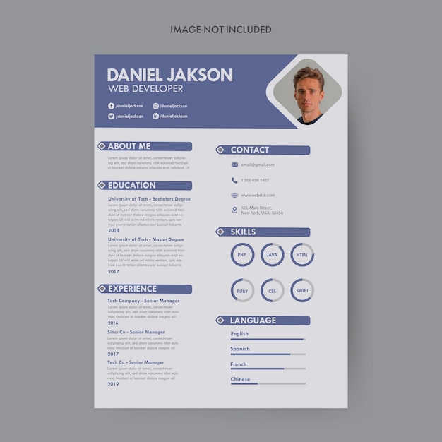 CV Design Template in light blue Colour