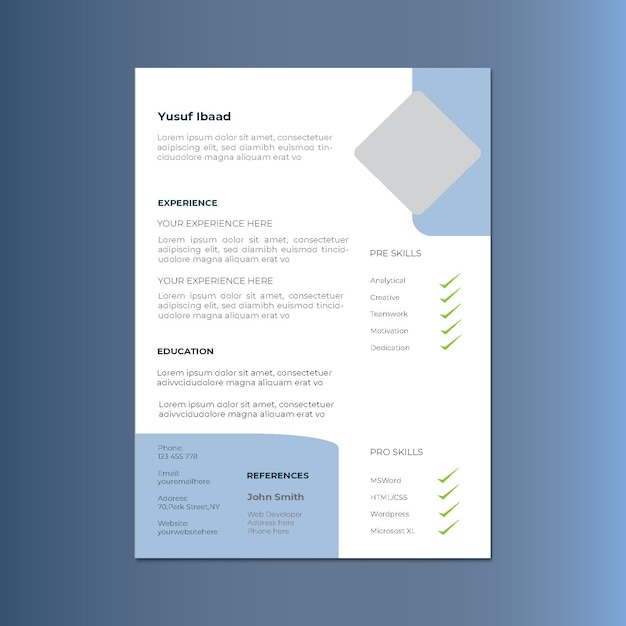 현대적인 CV 디자인
