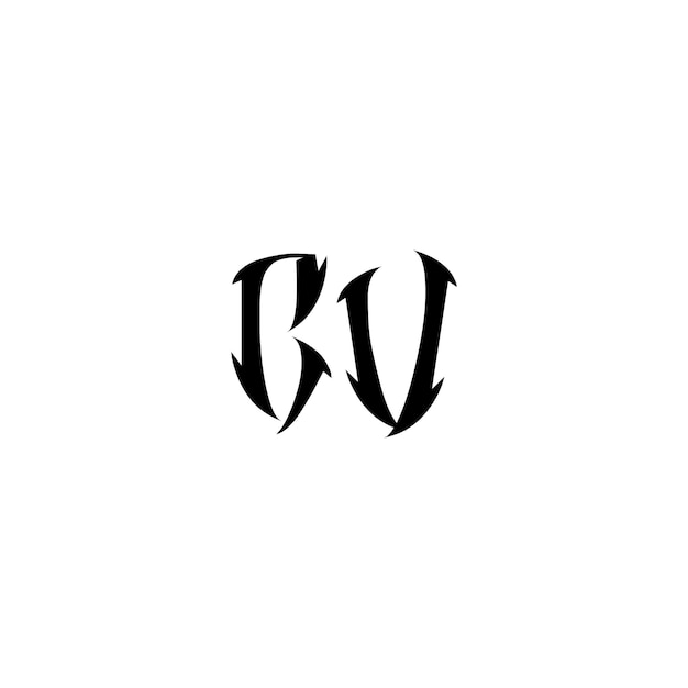 CV 모노그램 로고 디자인 문자 텍스트 이름 기호 흑백 로고타입 알파벳 문자 심플 로고