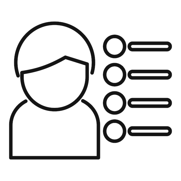 Cv online client icoon outline vector team persoonlijke zaken
