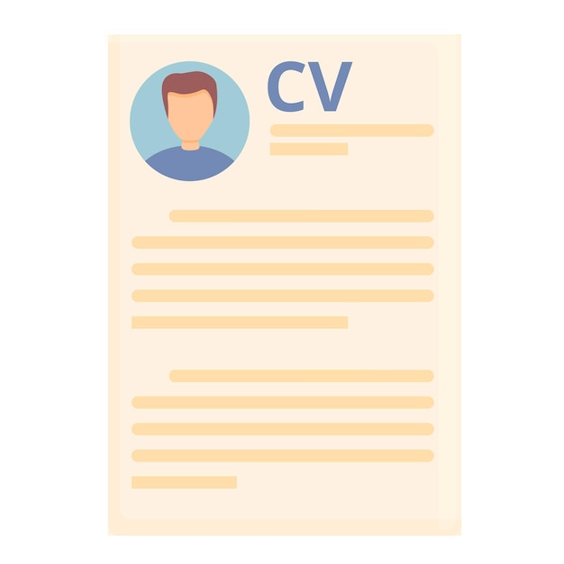 Vector cv paper icon cartoon vector job candidate person search