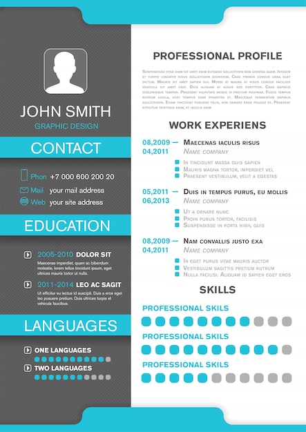 CV personal profile. Professional resume 