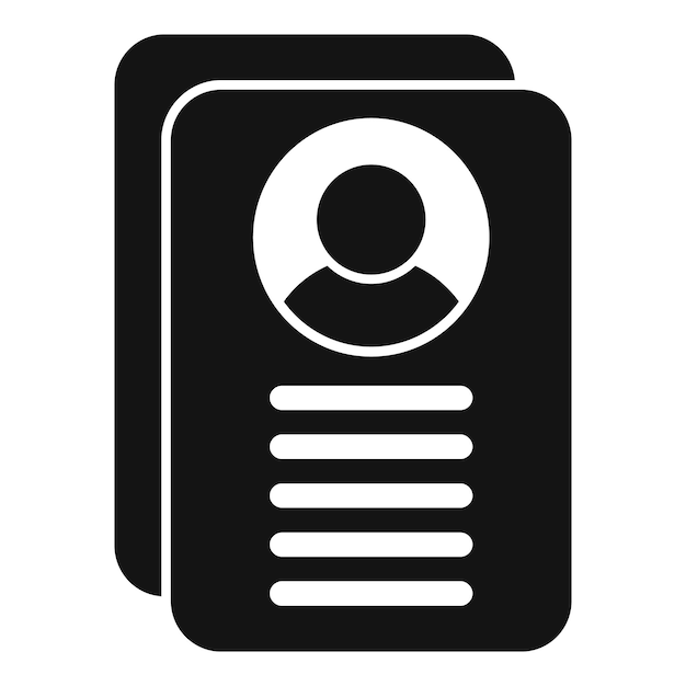 Cv process trade icon simple vector Trust document