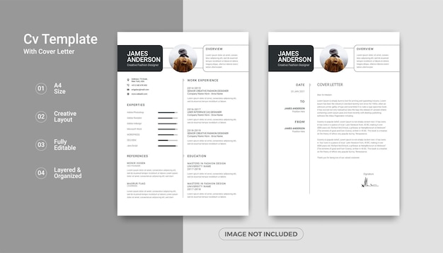 Cv resume cover letter template design