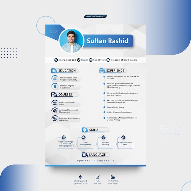 Cv resume portfolio template professional clean and modern creative infographic cv one pages layout
