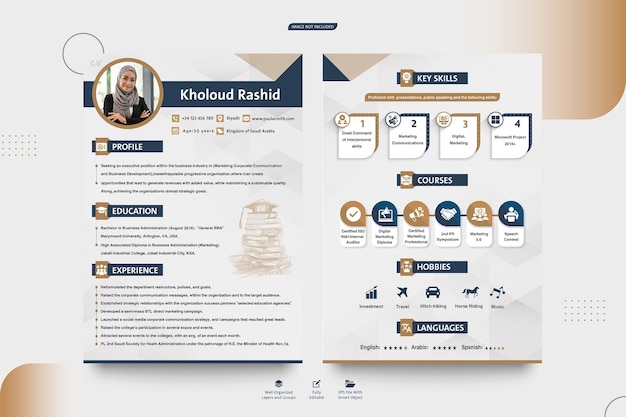 Cv resume portfolio template professional clean and modern creative infographic cv two pages layout