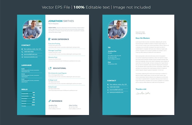 Cv resume template design personal details for job application